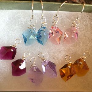 Sterling, Czech Crystals,French wire earrings